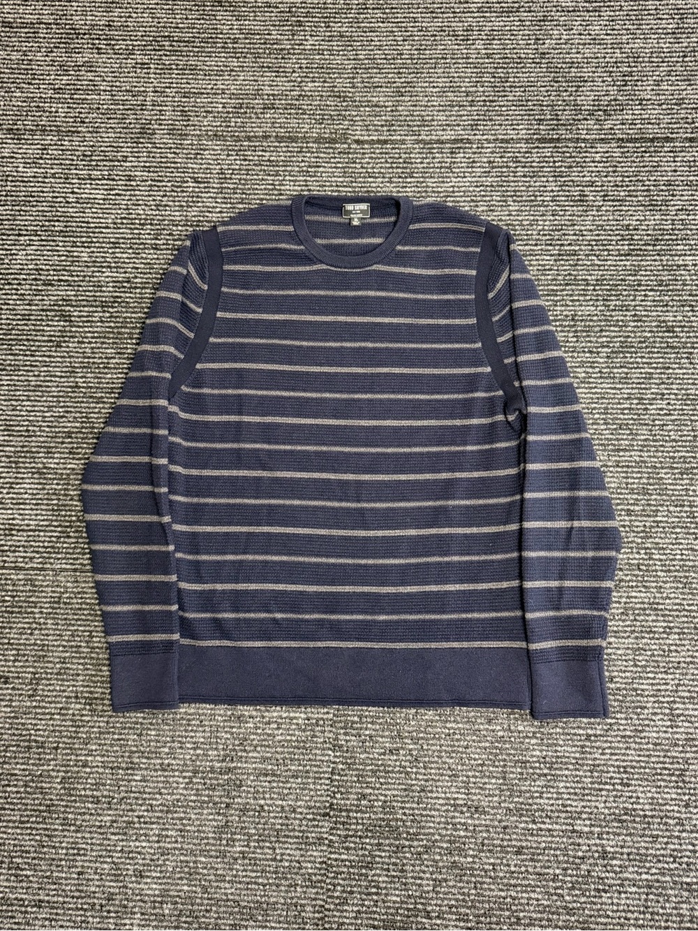 Todd Snyder Sweater Men XL See Measurements Italian Merino Wool Crew Striped